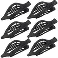 CHANDAT Flat Hair Clip 6 pcs Lay Down Claw Clips Hair Accessories for Women (Black)
