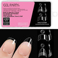 GELPARTY Soft Gel Half Cover Nail Tips - 240pcs Pre-Buffed Matte French Tips - No Filing Needed - Clear False Nails for Acrylic & Gel Extensions (12 Sizes)