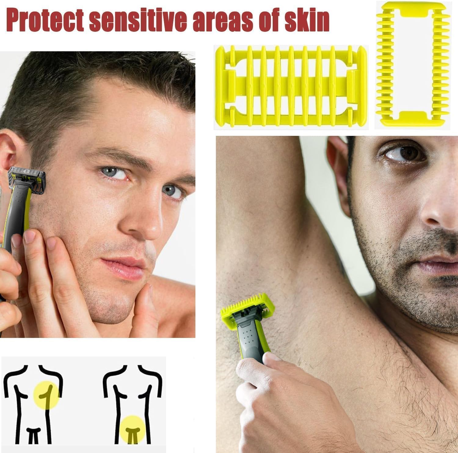 One Blade Guards – Includes One Waterproof Storage Box as a Gift – Compatible with Norelco One Blade QP2724, QP2834, Fit for Philips Shaver Norelco – Guide Comb 1/2/3/5 mm