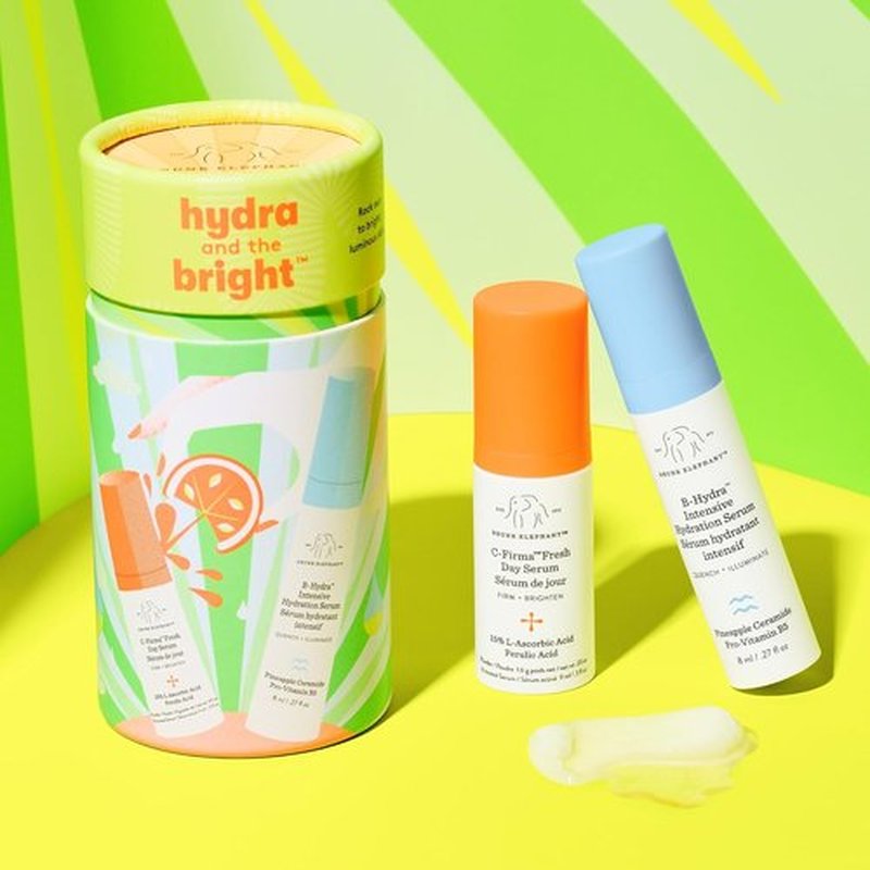 Drunk Elephant Hydra & Bright Skincare Set - C-Firma (9 ml) & B-Hydra (8 ml) - Clean, Cruelty-Free Formula