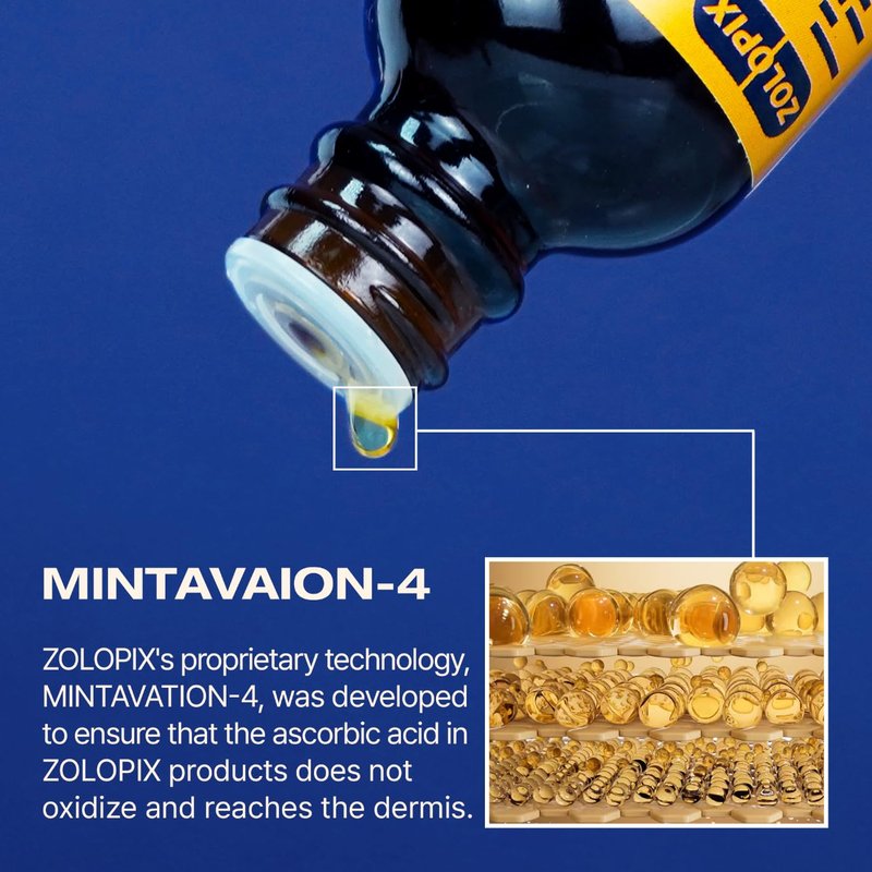 ZOLOPIX MINTAVI20 20% Vitamin C Serum with Ascorbic Acid, Alpha Arbutin & Tranexamic Acid for Brightening Dark Spots | Korean Skin Care for Radiant, Even-Toned Skin, 26ml / 0.879 fl. oz