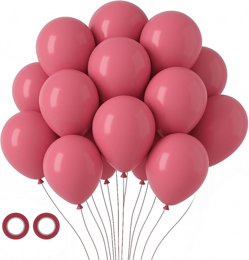 Voircoloria 105pcs Retro Hot Pink Balloons - 12 Inch Latex Party Balloons for Birthdays & Events