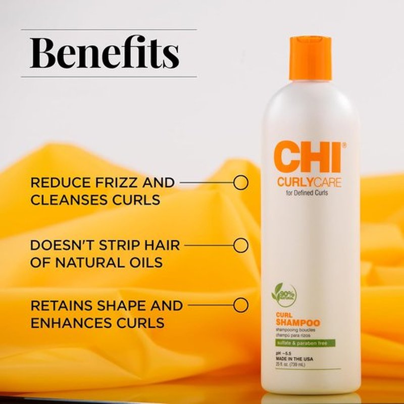 CHI CurlyCare Curl Shampoo - Hydrating Formula Reduces Frizz & Boosts Elasticity | 25 Oz