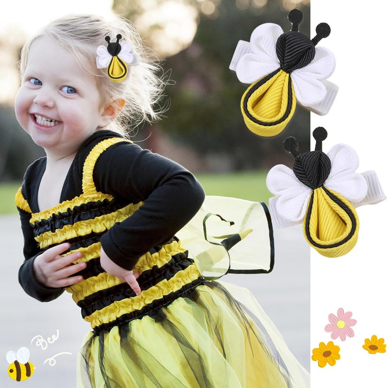Yellow Hair Clip for Girls Cute Bee Hair Accessories Spring Hair Barrettes for Hair Styling Accessories Handmade Bee Hair Clips 2Pcs