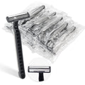 Xuezoioy Disposable Razors Bulk Pack of 30,Black Travel Bulk Razors Single Use Individually Wrapped 3 Blade Men's Disposable Shaving Razors with Clear Cap for Homeless,Hotel,Charity,Air Bnb,Unisex