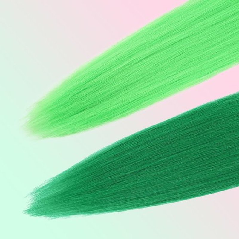 Green+Light Green Pre stretched Braiding Hair 2 Packs Pre feathered Braid Hair Extensions 30 Inches Hair Braids