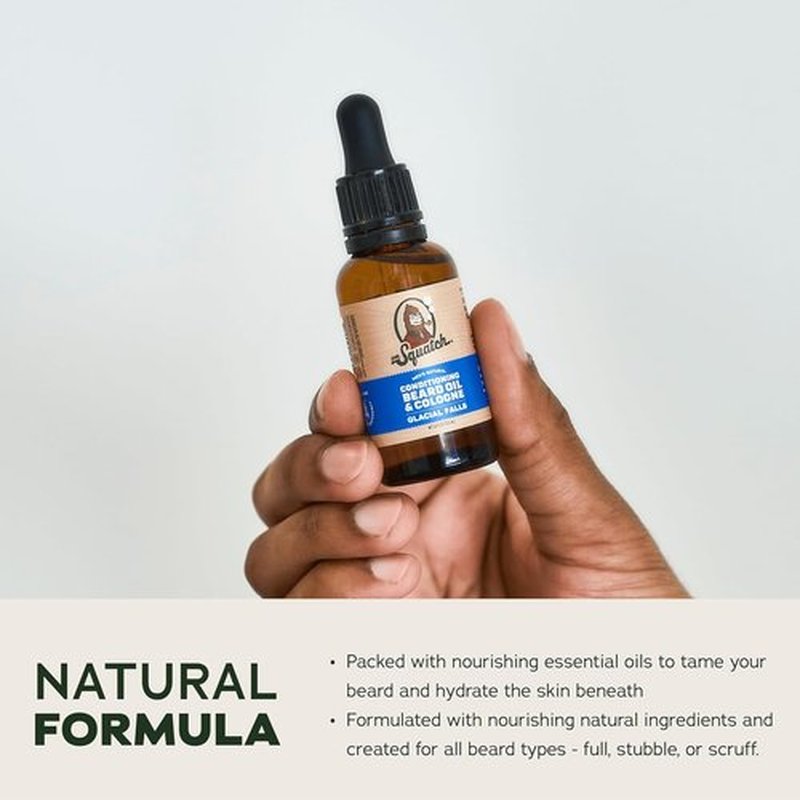 Dr. Squatch Conditioning Beard Oil - Nourishing 3-Pack Gift Set | Long-Lasting Scents: Fireside Bourbon, Glacial Falls, Woodland Pine