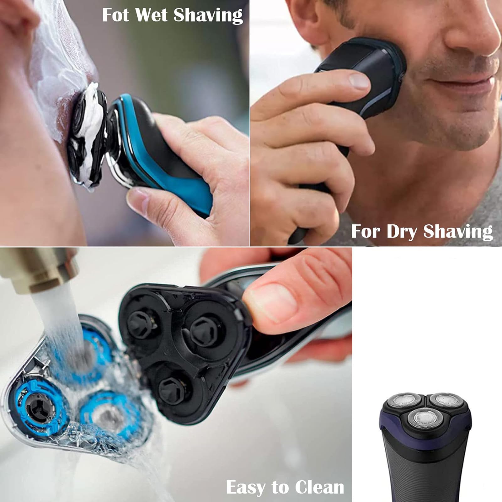 Suleto HQ9 Replacement Heads Blades Compatible with Phillips Shaver Heads Razor Series HQ9 Shaving Head Part Replace for HQ9070 HQ9080 HQ8240/8260 PT920 8140XL 8150XL 8160XL 8170XL