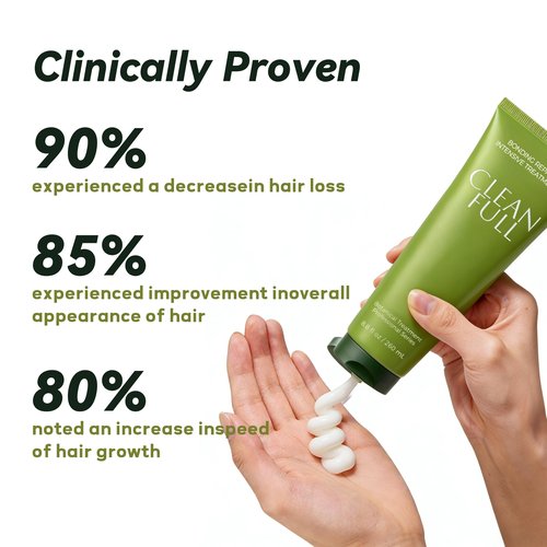 CLEANFULL Hydrate Soft Conditioner for Dry Damaged Hair, Botanical Bonding Repair Treatment Nourishes Hair Mask for Color Treated Brittle Hair, Strengthens & Adds Shine (8.8fl oz)