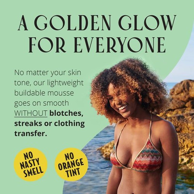 Skinerals Self Tanner Mousse - Organic Sunless Tanning Foam for Face & Body | Streak-Free, Quick-Drying, 8 oz