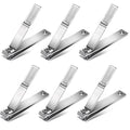 6 Pieces Straight Nail Clippers for Thick Nails Edge Toenails Clippers Stainless Steel Nails Cutters Heavy Duty Fingernail Clipper for Men Women
