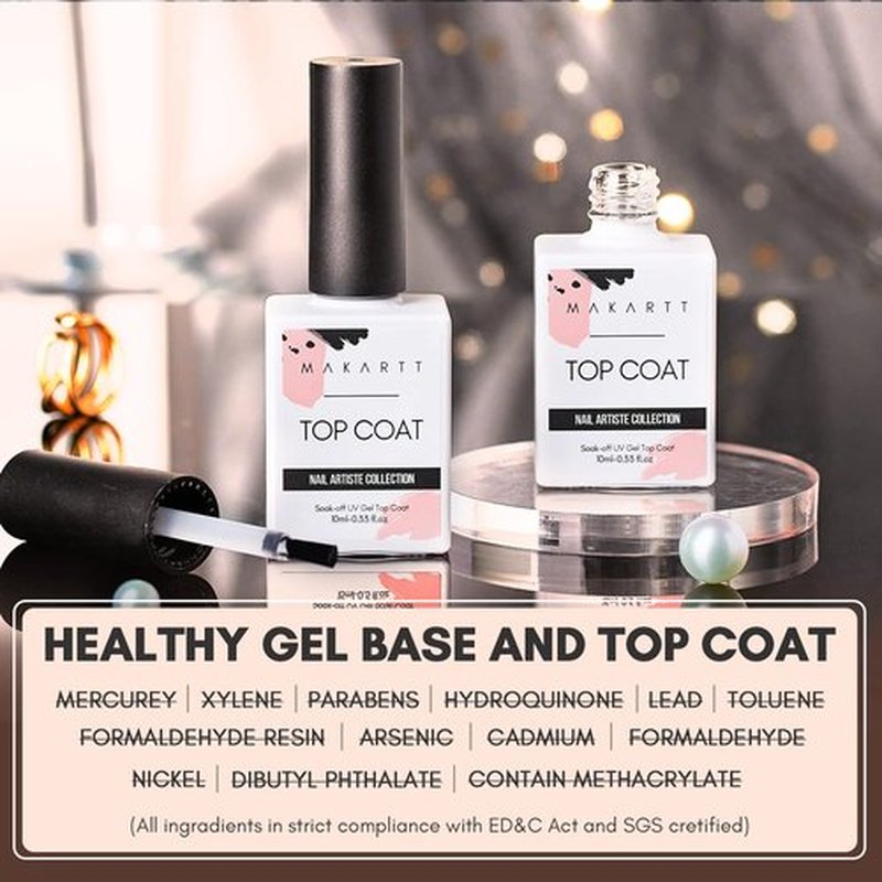 Makartt Nude Nail Extension Gel Kit – 50ML Siesta Natural Builder Gel with No Wipe Top Coat, Soak-Off UV LED Set for Spring & Summer Nail Designs