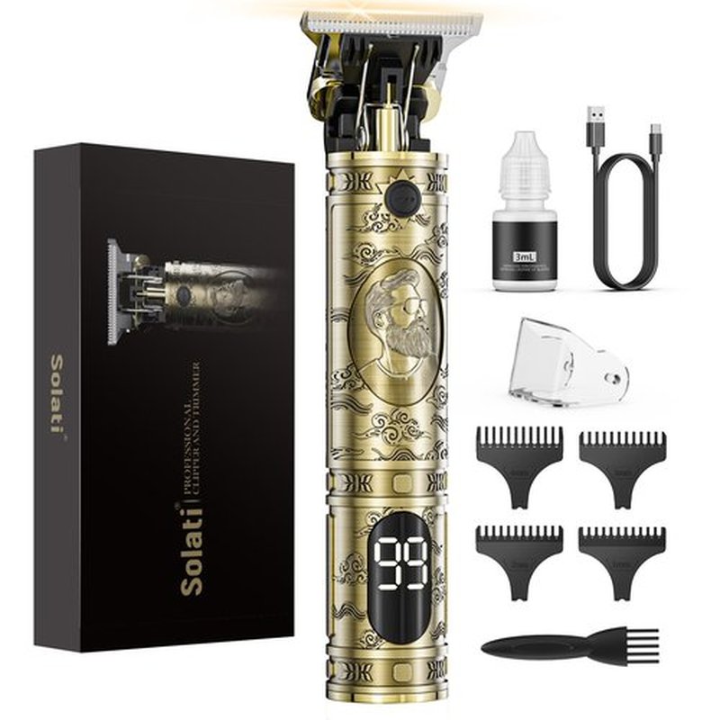 Hair Clippers for Men Cordless Professional Beard Trimmers with LCD Display Electric Grooming Rechargeable Shaver Zero Gapped T/Blade Cutting Kit Gift for Women Men Children
