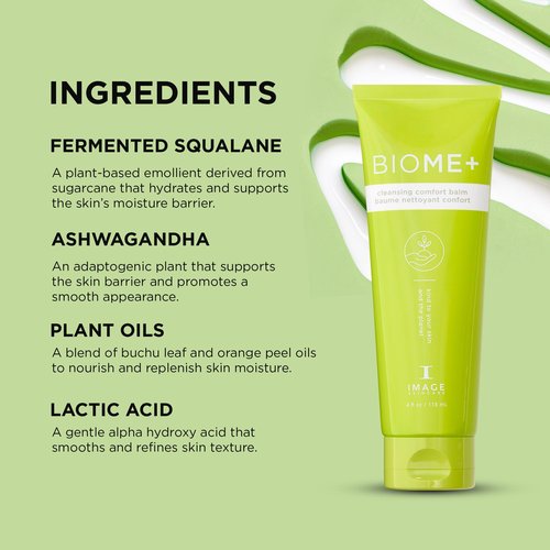 IMAGE Skincare, BIOME+ Cleansing Comfort Balm, Microbiome Friendly Gentle Cleanser, Reduces Moisture Loss, 4 fl oz