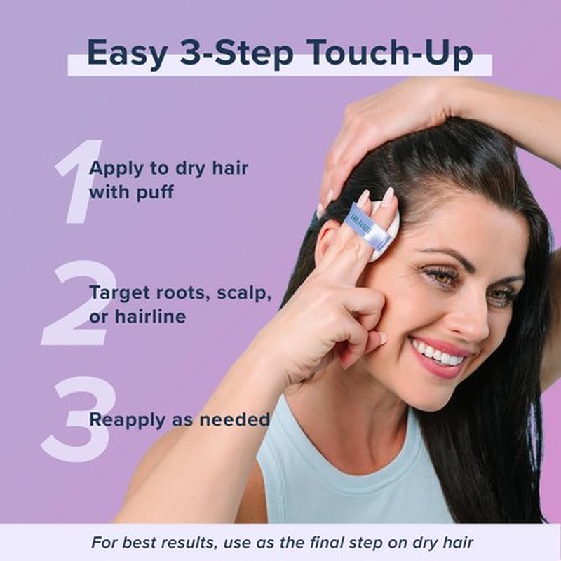 TRUHAIR Root & Scalp Cover Up Pressed Powder Compact, Waterproof, Weightless Hair Coverage & Bald Spot Concealing, Root Touch Up Hair Color for Gray Coverage & Thinning Areas, 0.35 Oz (Medium Brown)