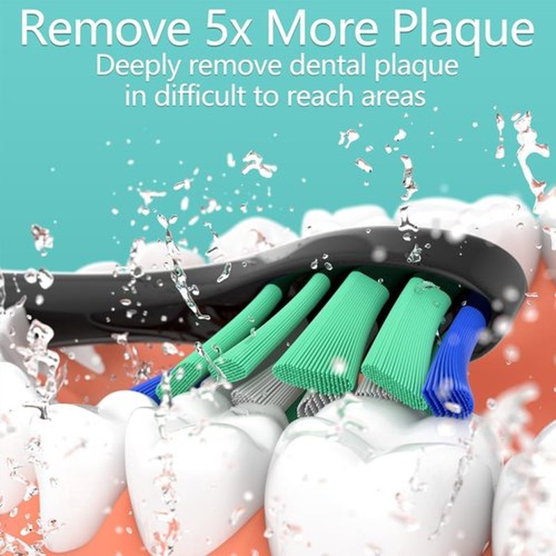 Philips Sonicare Replacement Brush Heads - Compatible with 4100, 5100, 6100, 9900 | 16 Pack (8 White + 8 Black)
