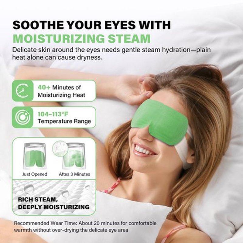 eyevana, 16 Packs Steam Eye Mask, Extra Deep Heat for Dry Eyes, Fast Relief for Irritation, Stye, Puffy Sensitive Eyes and Eye Strain, Disposable Self Heating Warm Compress (Unscented)
