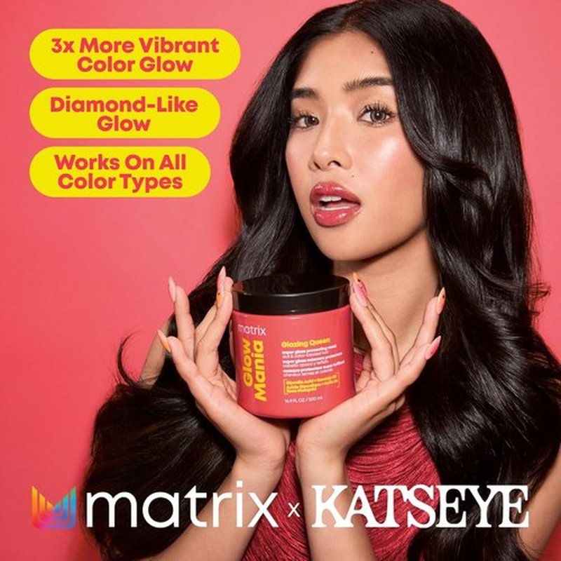Matrix Glow Mania Super Gloss Mask - Protects Shine & Glow with Glycolic Acid & Rosehip Oil | For Dull & Color-Treated Hair