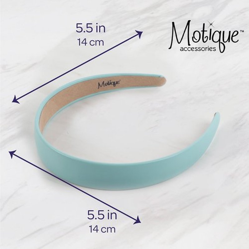 Motique Accessories 1 Inch Vegan Leather Headband for Women and Girls (Pale Blue)