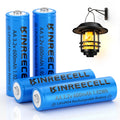 KINREECELL AA 3.2v 600mAh Battery, LiFePo4 Double A Battery with Low self-Discharge, 3.2v Batteries for Solar Lights, Wall Lanterns, Solar Post Lights（4 Pack）