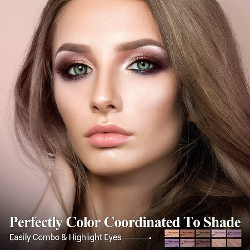 Skiennix Eyeshadow Stick - Shimmering Champagne Pink Metallic Cream Pencil | 10PCS Waterproof & Smudge-Proof