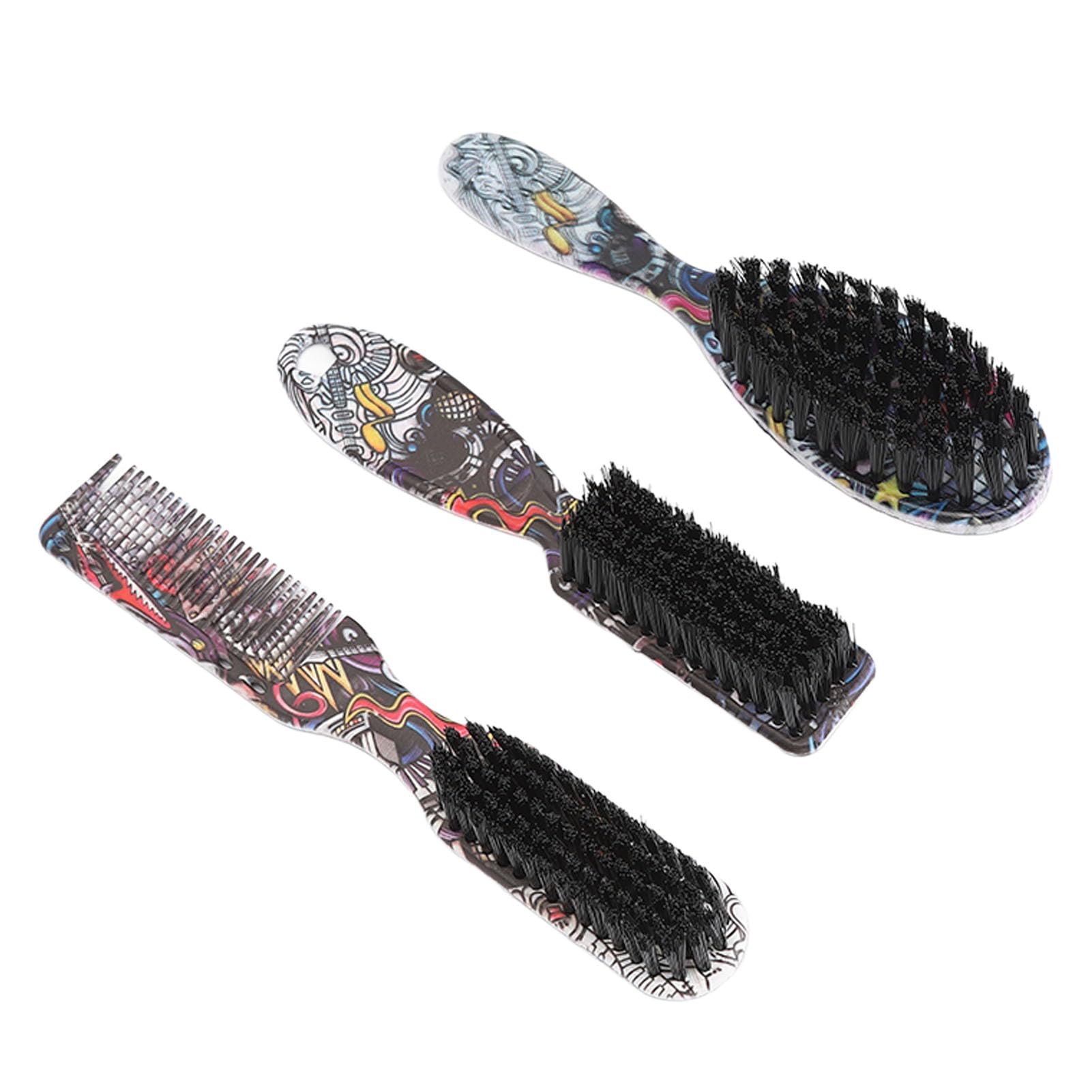 3pcs Men Beard Brush Set 2 in 1 Beard Comb Brush Oil Head Combing Portable Hair Styling Tool