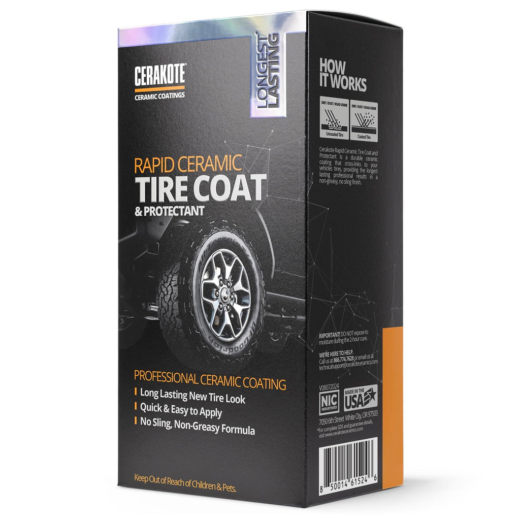 CERAKOTE® Rapid Ceramic Tire Coat - Long-Lasting Deep Black Tire Shine