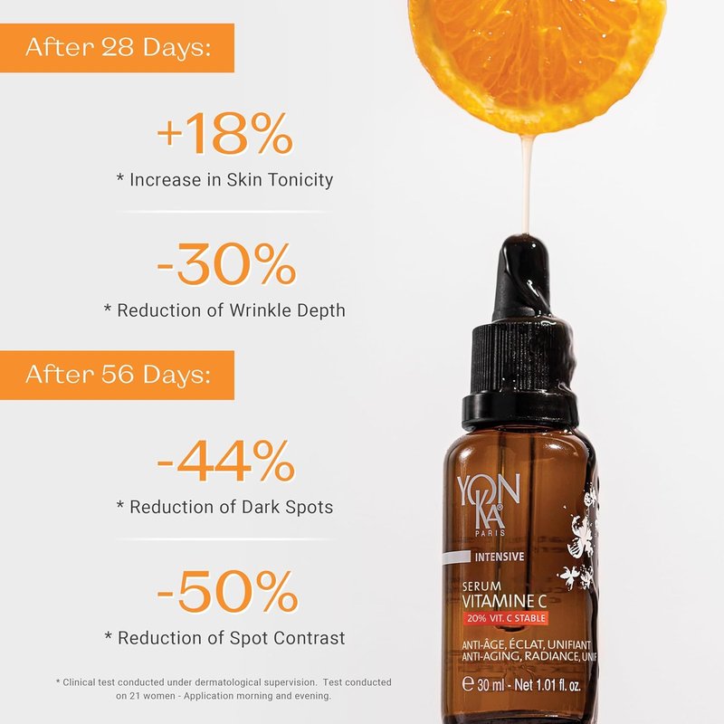 Yon-Ka 20% Vitamin C Serum - Anti-Aging Face Treatment for Even Tone & Firm Skin | 99% Natural Ingredients