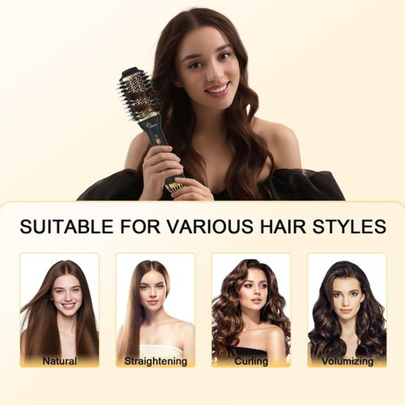 iMESA 4-in-1 Hair Dryer Brush Blow Dryer, 1000W Hot Air Brush, One-Step Volumizer Hair Dryer and Styler, 3 Speeds Temp, Hot Air Styler Black