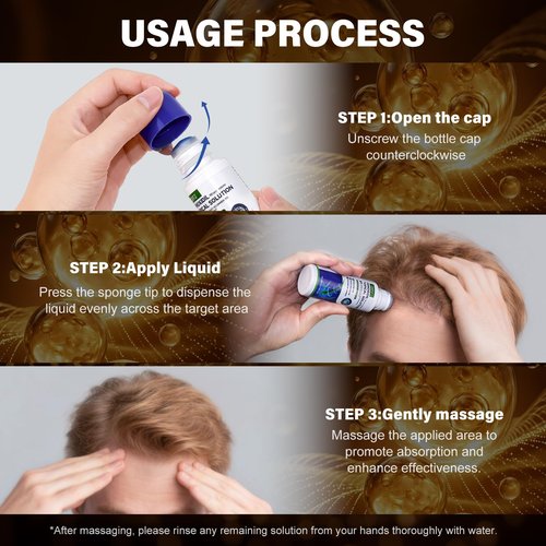 6 Pack 5% Minoxidil for Men and Women,Minoxidil Beard and Hair Growth Serum(Biotin-Infused) with Sponge Applicator for Thinning Hair and Sparse Beards,8-Month Supply 6 x 2.7 FL OZ
