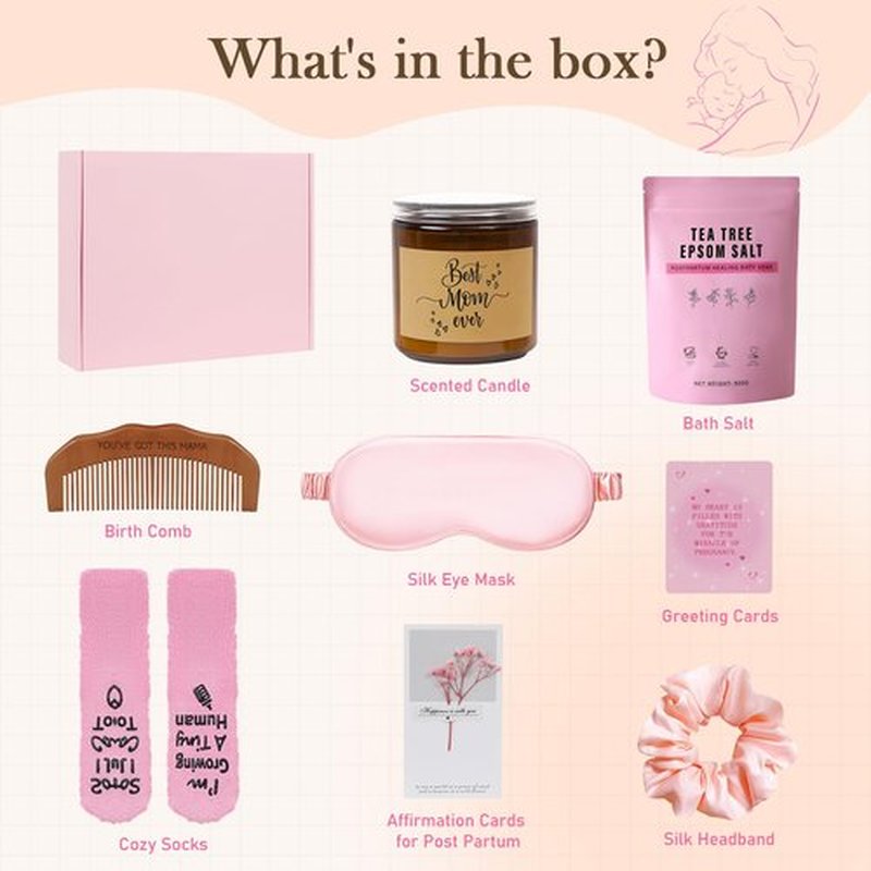 New Mom Care Package After Baby - Luxury 8pcs New Mom Gifts,Postpartum Gifts for Mom, After Birth Postpartum Essentials for Mom Kit, Pregnancy Gifts for Mom To Be,First-Time Moms, Expecting Mom