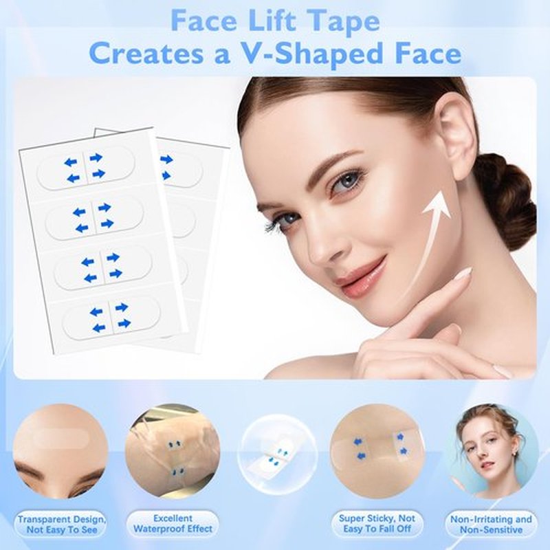 NBF Face Tape Lifting Invisible, Face Lift Tape Invisible for Sagging Skin, Instant Facelift Tapes for Women, Neck, Jowls Lifts Sagging Skin, Concealed Makeup Tape, Visible Results in Seconds-3GQ