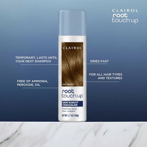 Clairol Root Touch-Up Hair Coloring Spray - Temporary Black Color, Single Pack for Quick Coverage