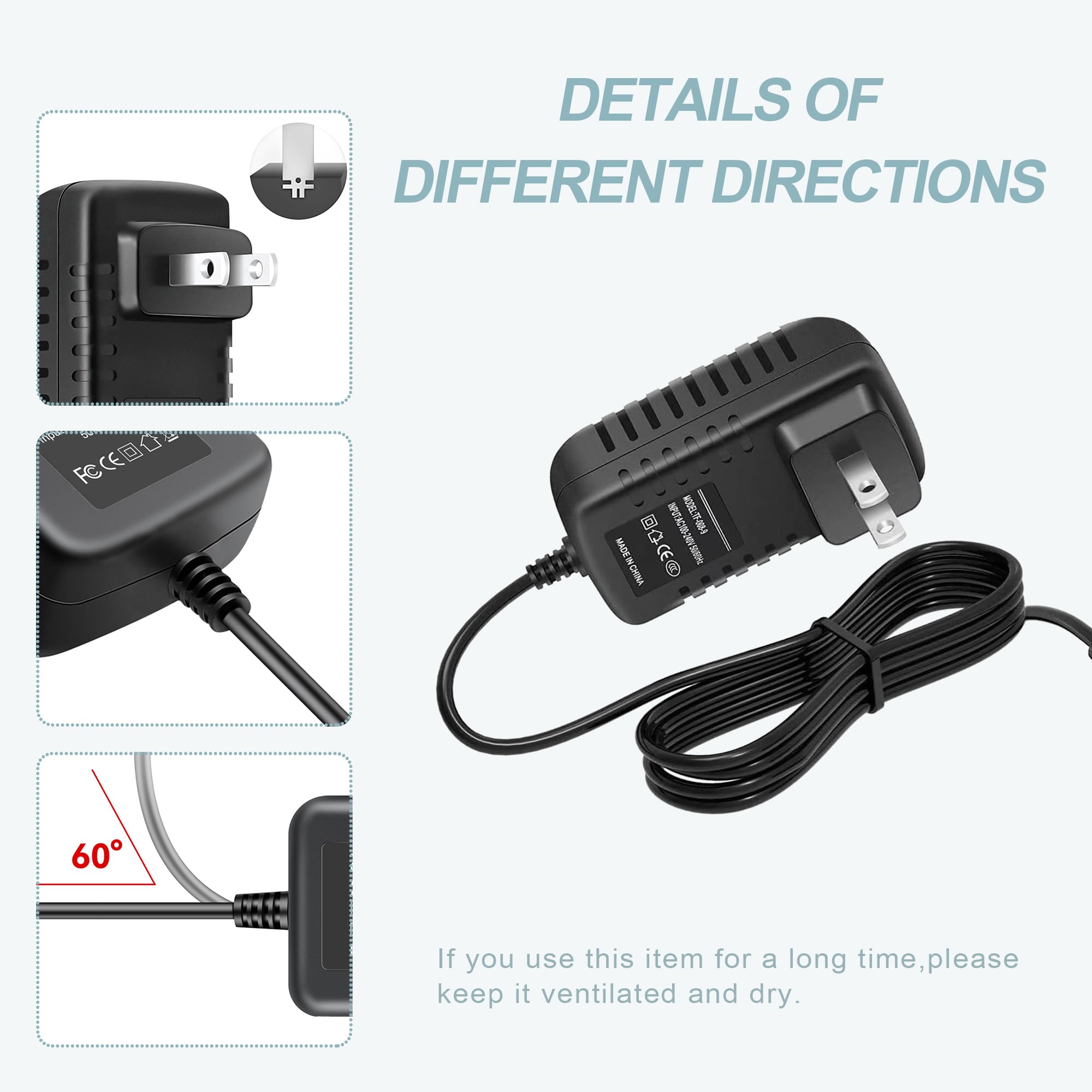 K-MAINS AC Adapter Charger for Wahl Trimmer 9865 9865-2801 9888-600 9891-100 Power Cord