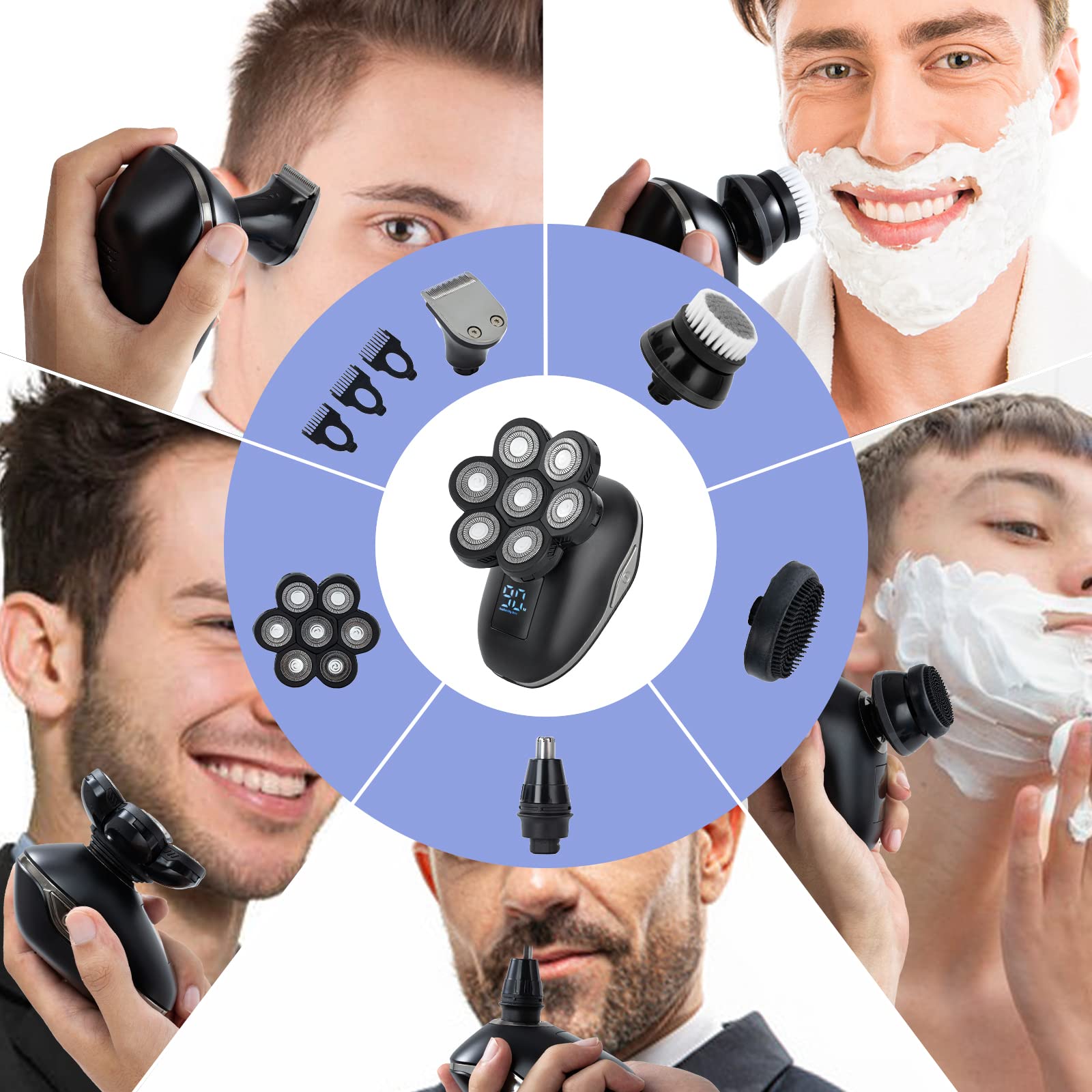 UPTARD Head Shavers for Bald Men+UPTARD 7D Blade Replacement Heads