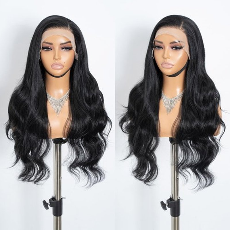 Joedir 26" Big Curly Wavy 13x4 Free Parting HD Lace Frontal Wigs Pre Plucked Natural Hairline High Temperature Synthetic Wigs For Women(Black Color)