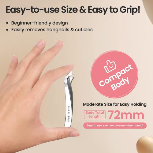 THRAU Mini Cuticle Trimmer Tweezers, Professional Cuticle Nippers Cutter for Manicure and Pedicure, Stainless Steel Precise Nail Clippers Scissors
