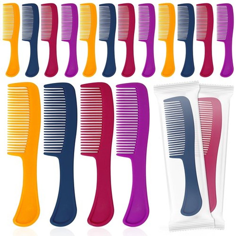 Combs Bulk Individually Wrapped Pocket Travel Hair Combs for Women, Men and Kids, Bulk Comb for Homeless Hotel Shelter Home Charity(purple, raspberry, yellow, blue, Pack of 100)