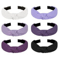 Amariver Knotted Headband for Women Non-slip Head Bands Top Knot Headbands Solid Colors Purple Headbands Fashion Hair Accessories for Women Girls