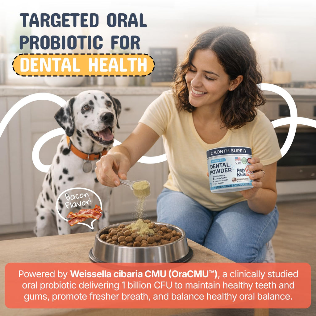 Pets are Kids Dog Dental Powder for Gut Support & Dental Hygiene, 60 Scoops