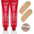 FV 2 Pack Waterproof Foundation, Lightweight & Medium Coverage Foundation with Matte Finish, Oil Control Long Lasting Liquid Foundation Makeup for Oily Normal Skin (Natural Beige, 1.05 fl.oz)