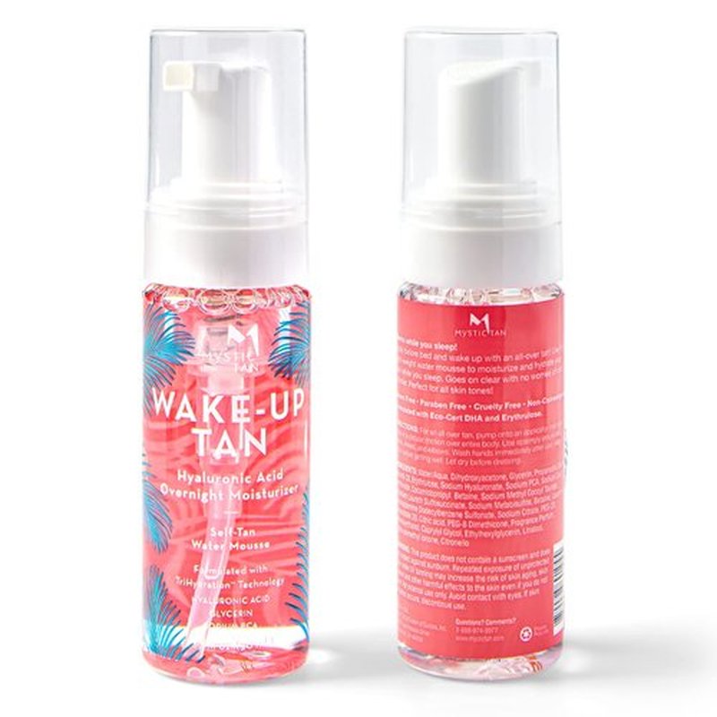 Mystic Tan Wake-Up Tan Hyaluronic Acid Overnight Moisturizer – Self-Tan Water Mousse, Travel Size, 1.7 fl. oz.