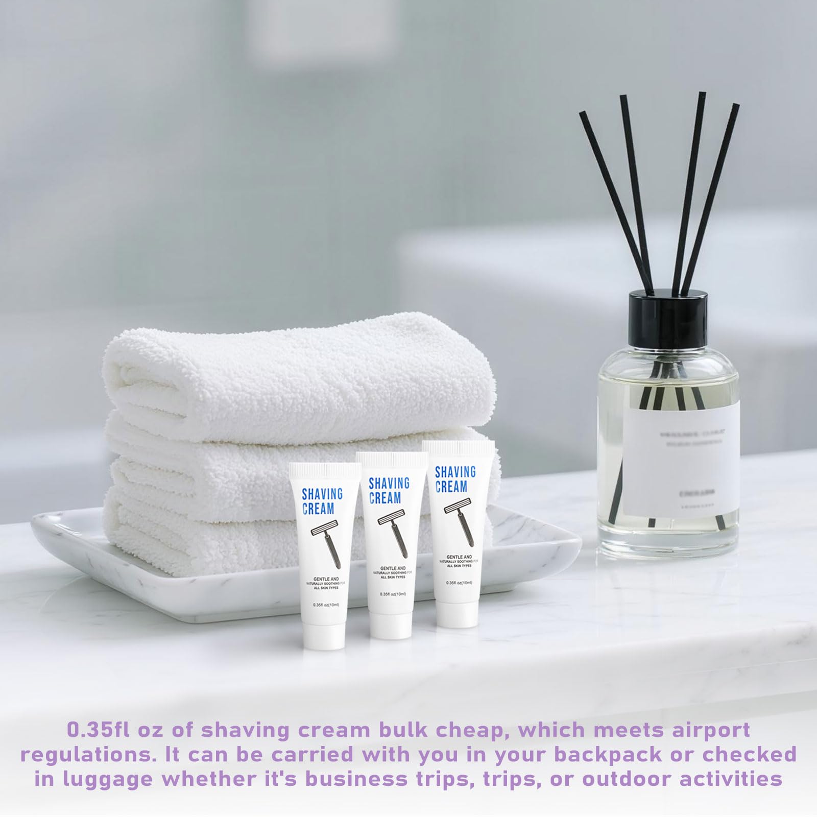 500 Shaving Cream Bulk Travel 10ml/0.35fl oz,Disposable Shaving Cream in Bulk Travel Shave Cream for Hotel Homeless,Verbena