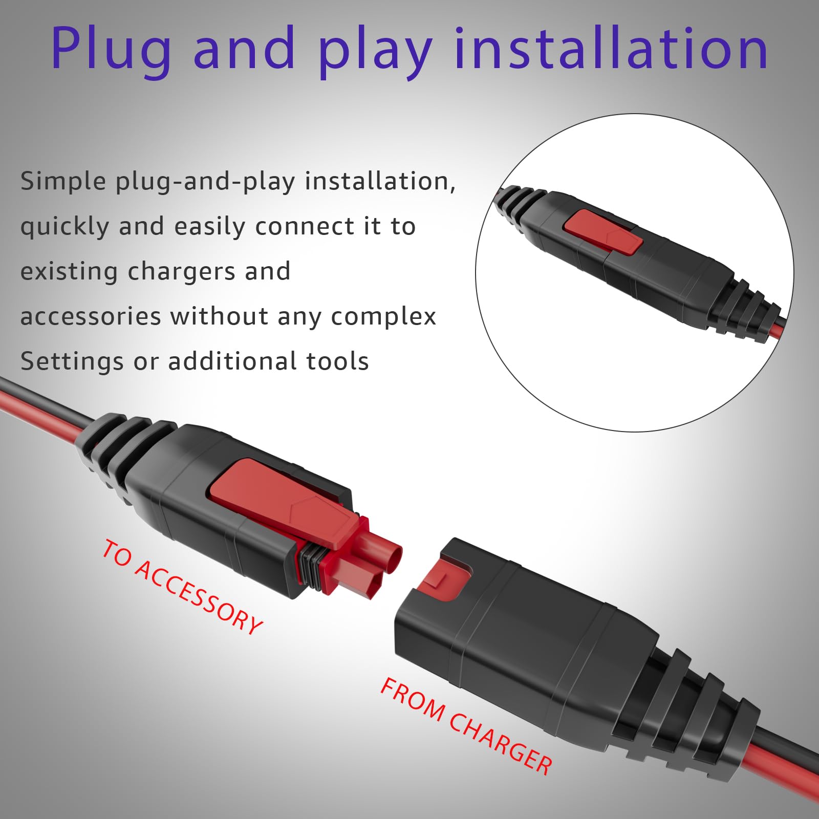 10FT GC004 X-Connect Extension Cable Fit for NOCO Genius Battery Chargers
