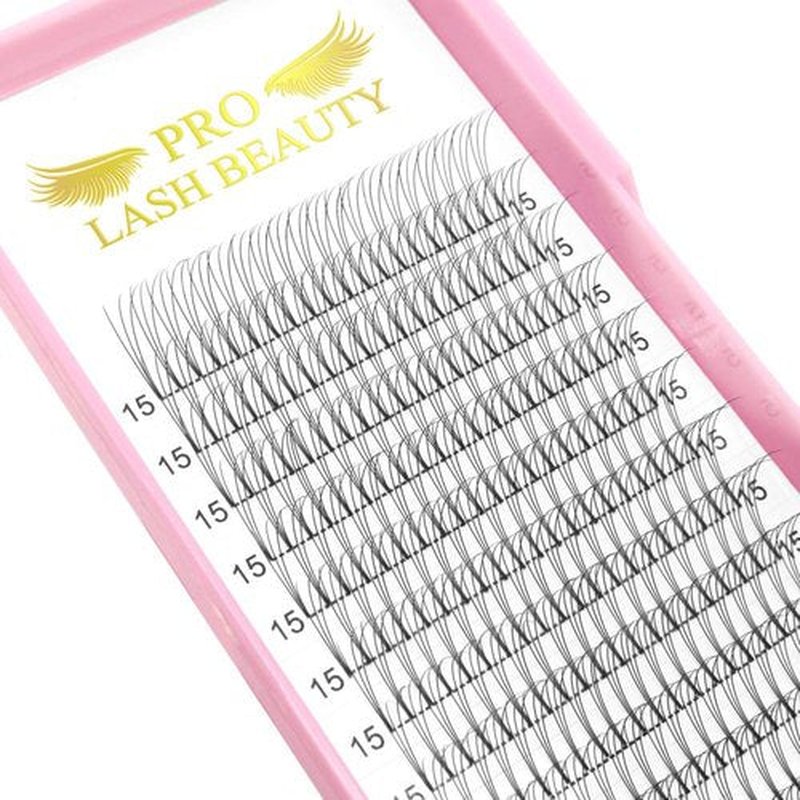 Premade Fans Eyelash Extensions 3D-D-0.10-12 Short Stem Premade Volume Eyelash Extensions 3D 5D 7D Volume Lash Extensions 9 to 20 mm Pre made Lash Fans C D Curl .07 .10(3D-D-0.10,12mm)