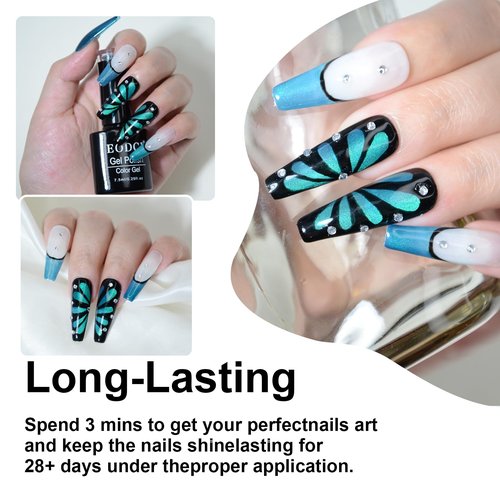 eodci 6 Colors Two-tone Cat Eye Nail Polish, Upgraded Magnetic Gel Polish Kit with Magnet Stick, Galaxy Chameleon Effect Silky Cat Eye Nail Gel Soak Off Nail Art Salon Manicure Home Ladies Gift