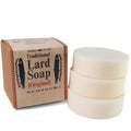 troutcreeksoaps® Traditional Lard Soap, 3 Bars | Natural, Unscented & Biodegradable | Handmade with Just 3 Simple Ingredients | Pig Tallow Bar Soap Made in the USA