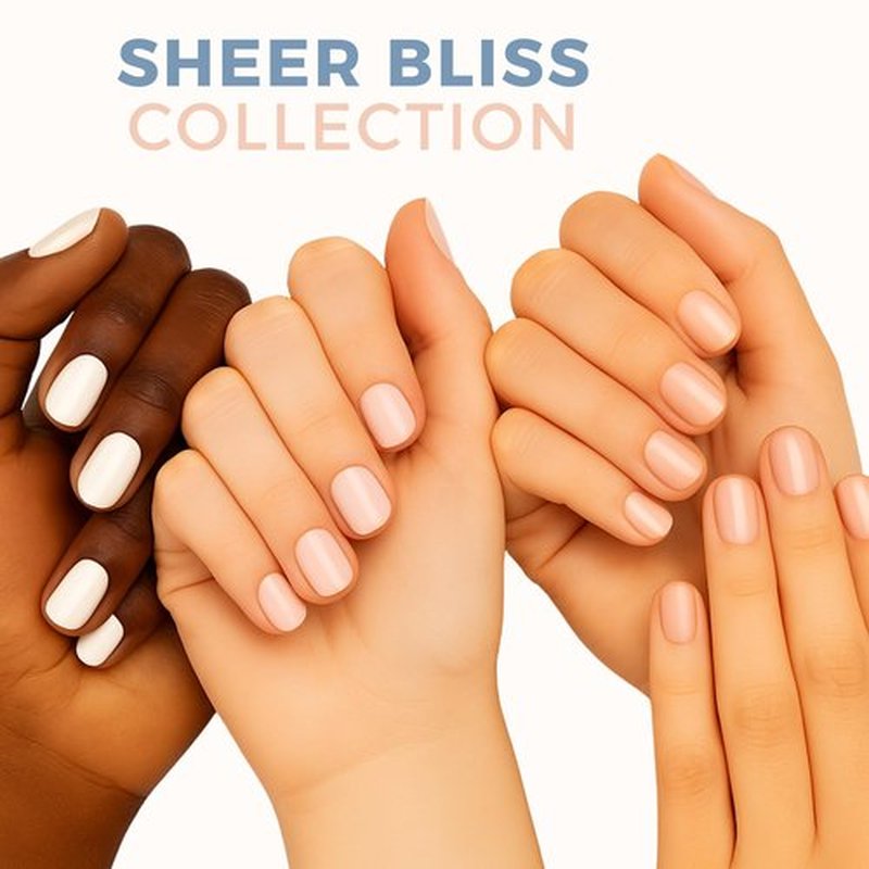 Cindi Nails Sheer Bliss Nail Polish Set – 3-Pack Sheer Neutrals in Au Naturel, Ballet Shoes, and My Mani – 7-Free, Non-Toxic, Long-Lasting All Natural Natural Finish