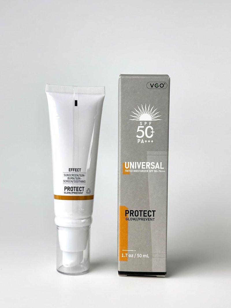 VGO Tinted Sunscreen SPF 50 - Hydrating Sun Essence, Non-Sticky Formula | Travel Size 50ml / 1.7oz