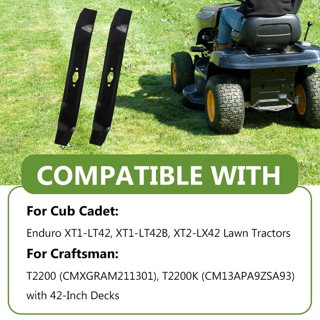 742-05177 Ultra High-Lift Bagging Blades Set for Cub Cadet MTD Troy Bilt 42" Zero-Turn Mower, Replaces 742P05177, Compatible with Enduro XT1-LT42 XT2-LX42 Ultima ZT1-42 ZT1-42E ZTS1-42 (2 Pack)